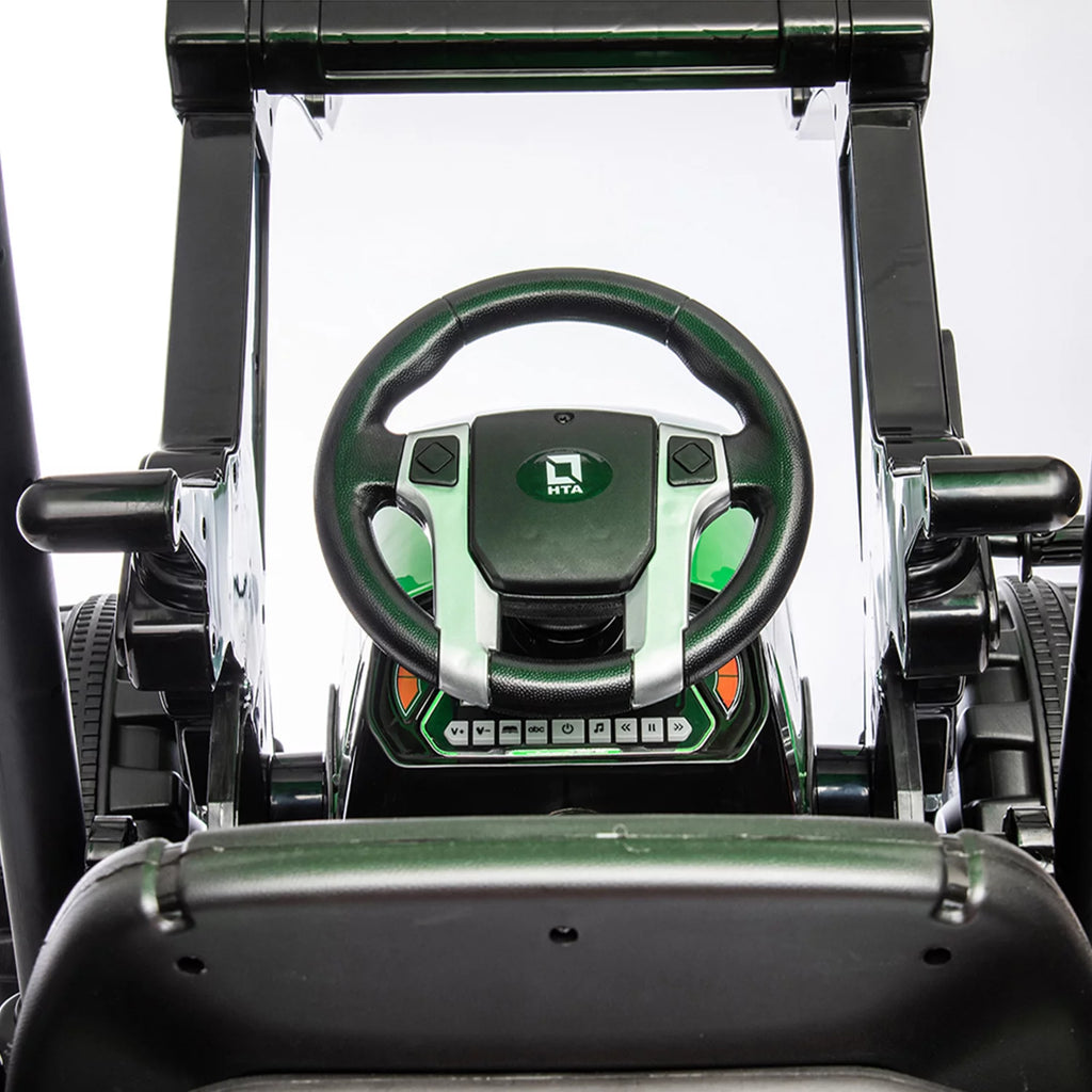 24 V Powered Ride Ons Tractor with Trailer, Green W631