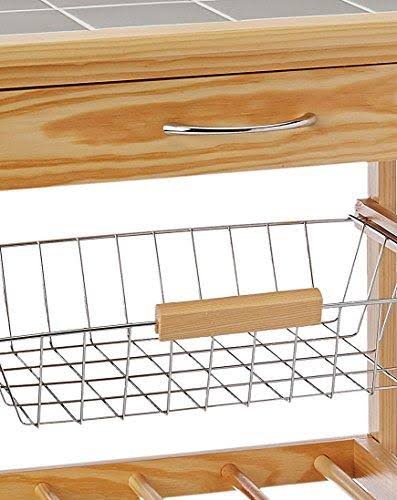Natural Pinewood Mobile Kitchen Cart W52211