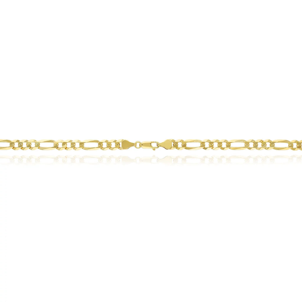 18K Gold Over Sterling Silver 6mm Figaro Chain Necklace R2778