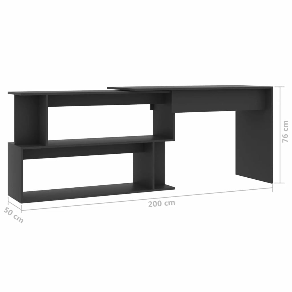 Gray Engineered Wood Corner Desk G891