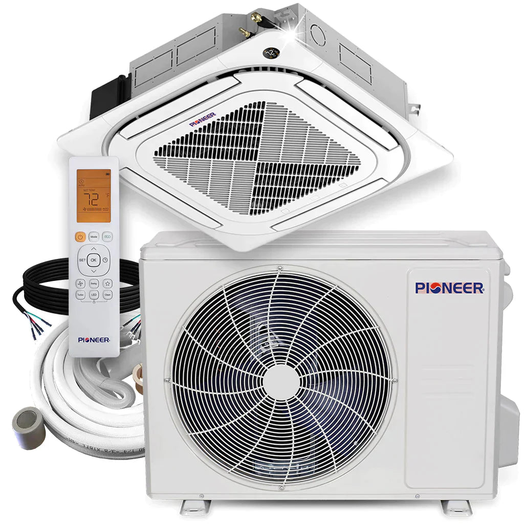 24,000 BTU 20.7 SEER 8-Way Slim Cassette Mini-Split Air Conditioner Heat Pump System O40668
