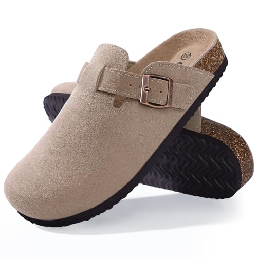 Suede Clogs with Cork Footbed Z96738