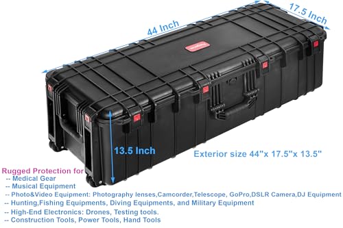 Waterproof Rolling Hard Case with Foam and Wheels K756