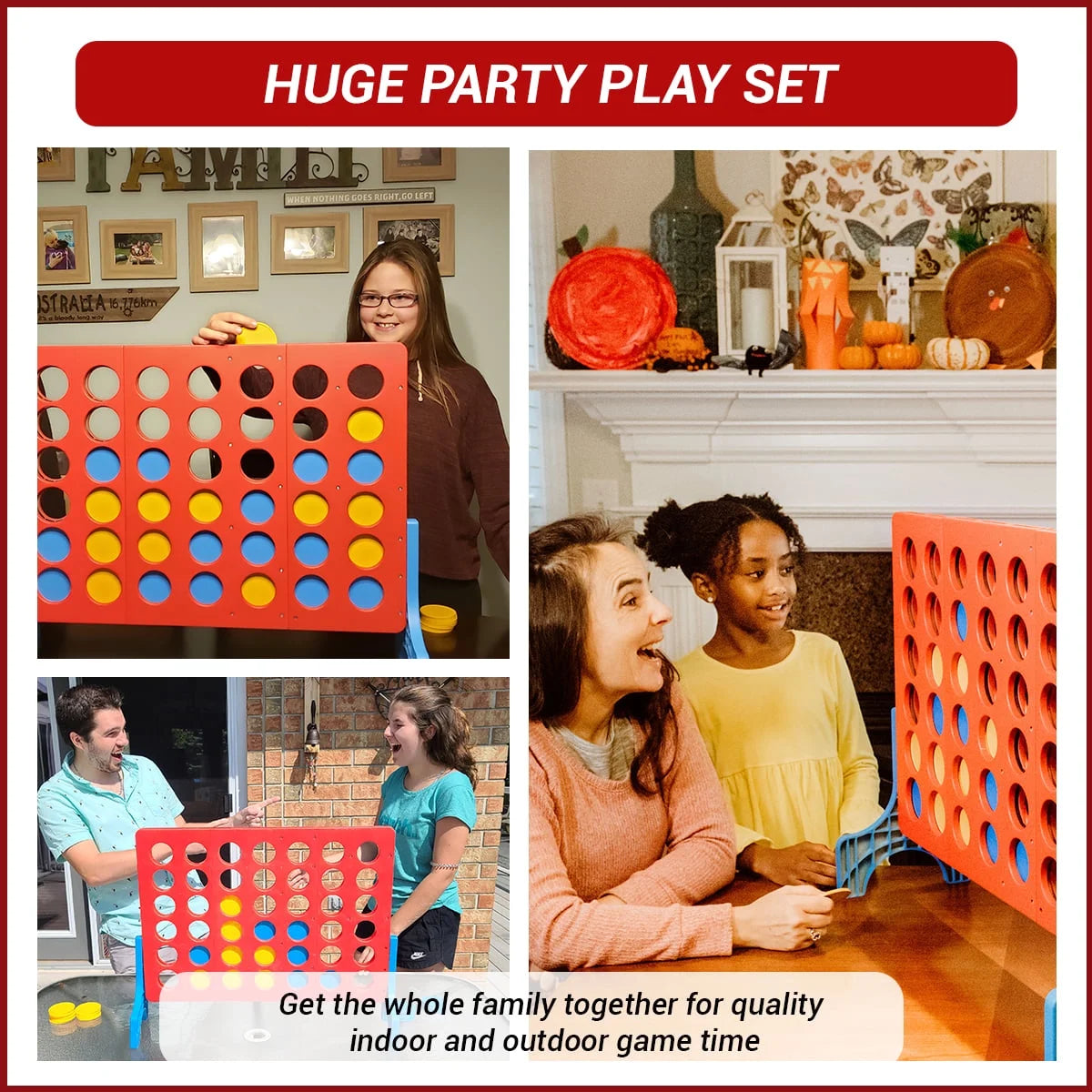 Giant 4 in-A-Row Outdoor Yard Game with Carrying Case O8981
