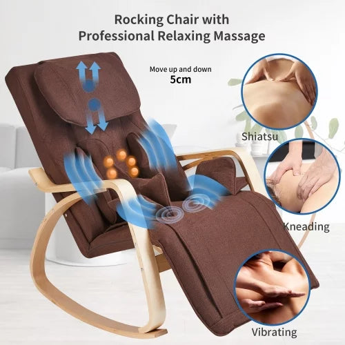Brown Cotton Fabric Rocking Chair M5030