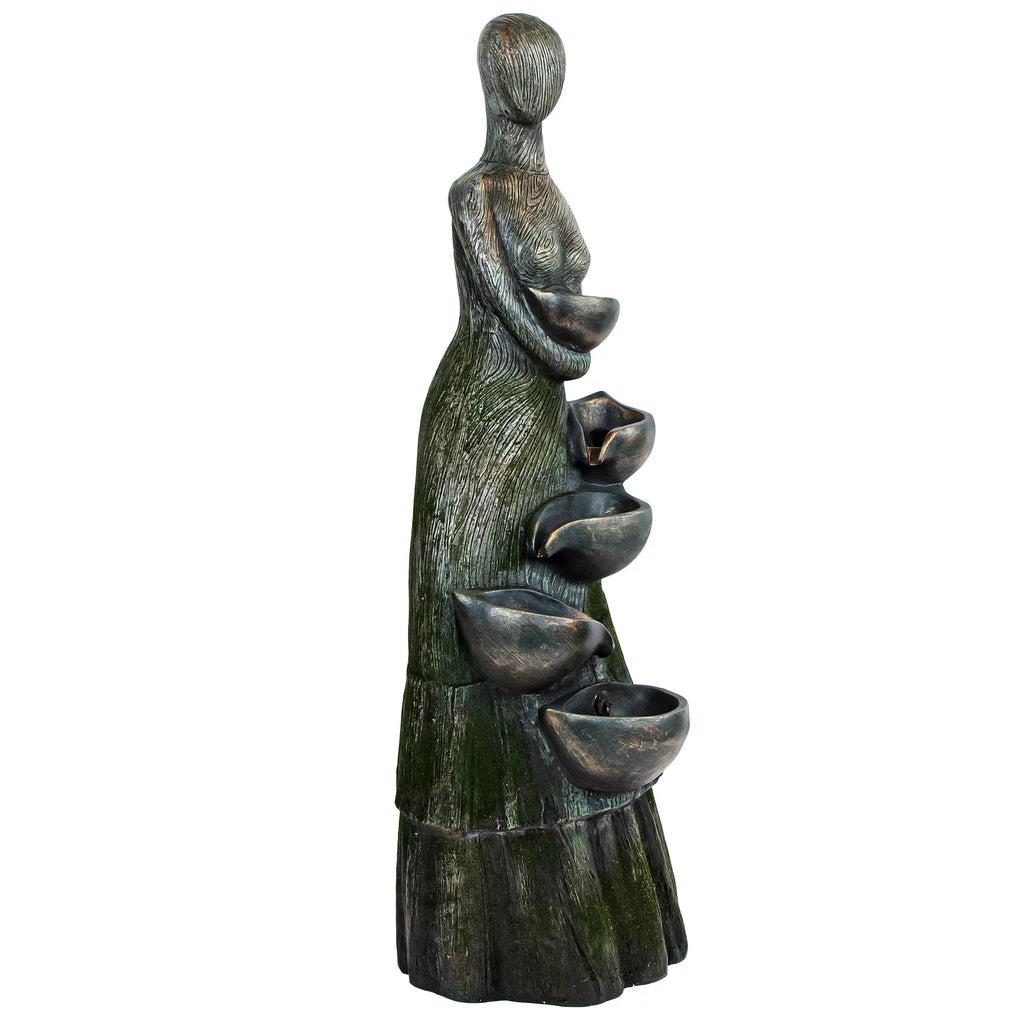 39" Lighted Outdoor Garden Water Fountain L1664