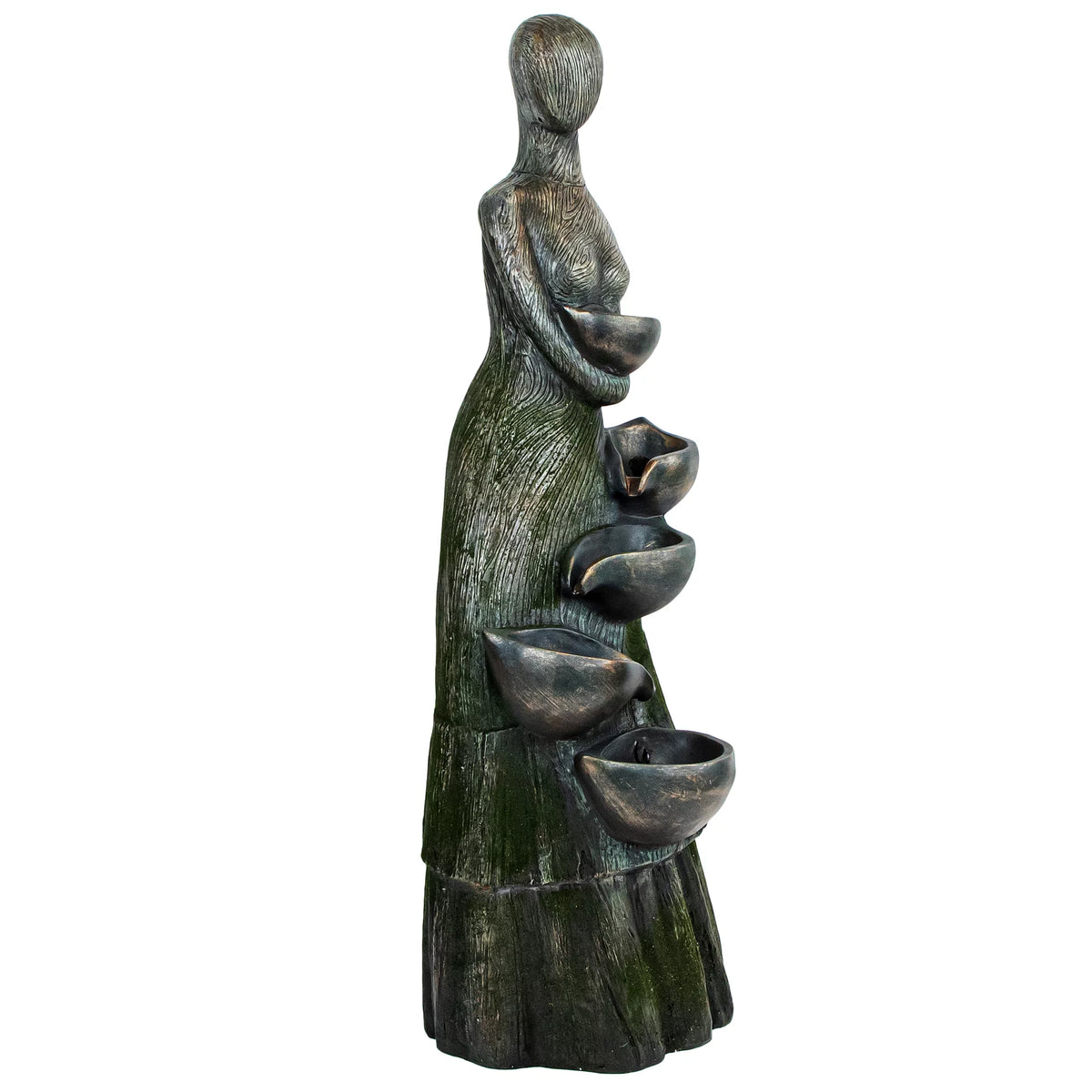 39" Lighted Outdoor Garden Water Fountain L1664