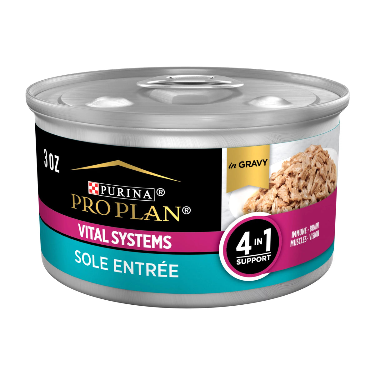Wet Cat Food Sole Entree in Gravy 3 oz. Can T24366