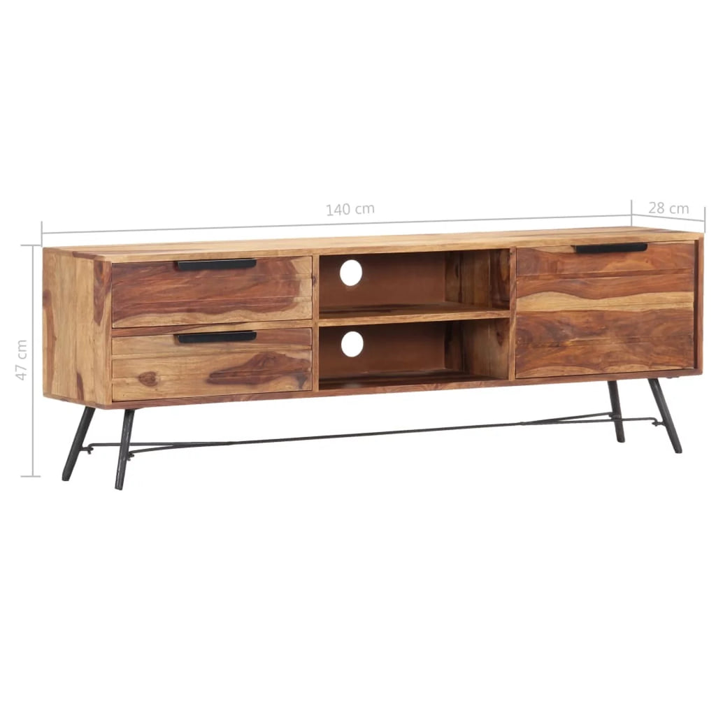 Sheesham Wood TV Cabinet with 1 Door 2 Drawers Z3781