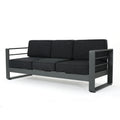 3 Seater Aluminum Loveseat Sofa with Tray L724295
