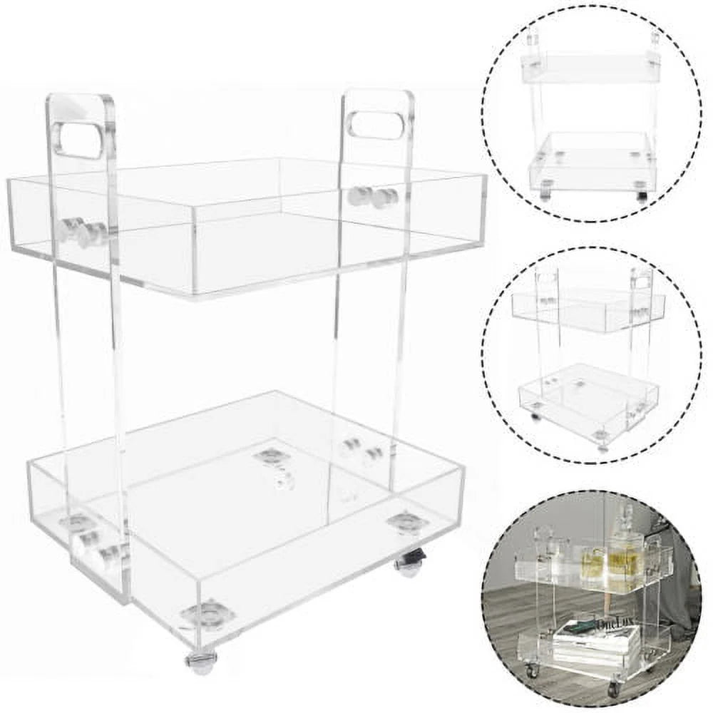 Acrylic Nightstand with 4 Wheels H667