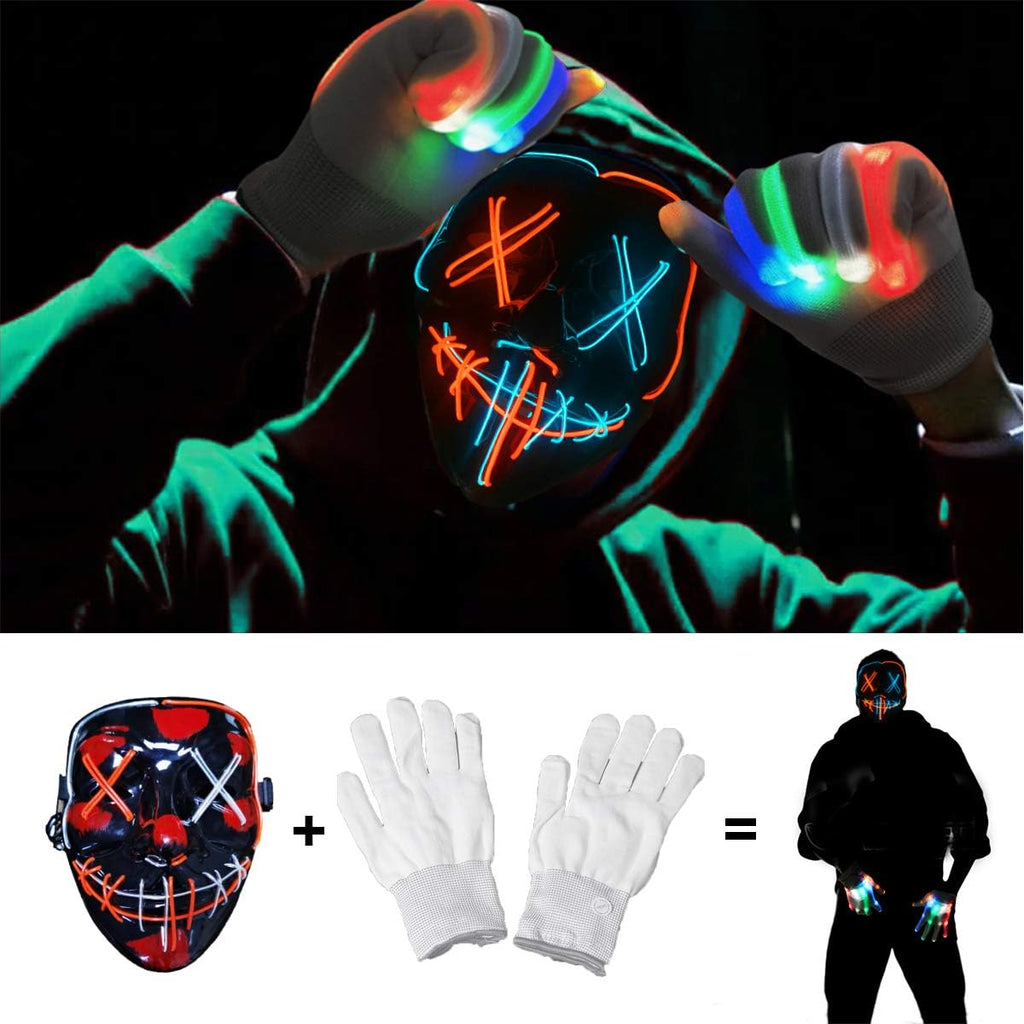 LED Light Up Mask with Gloves Kit E37372