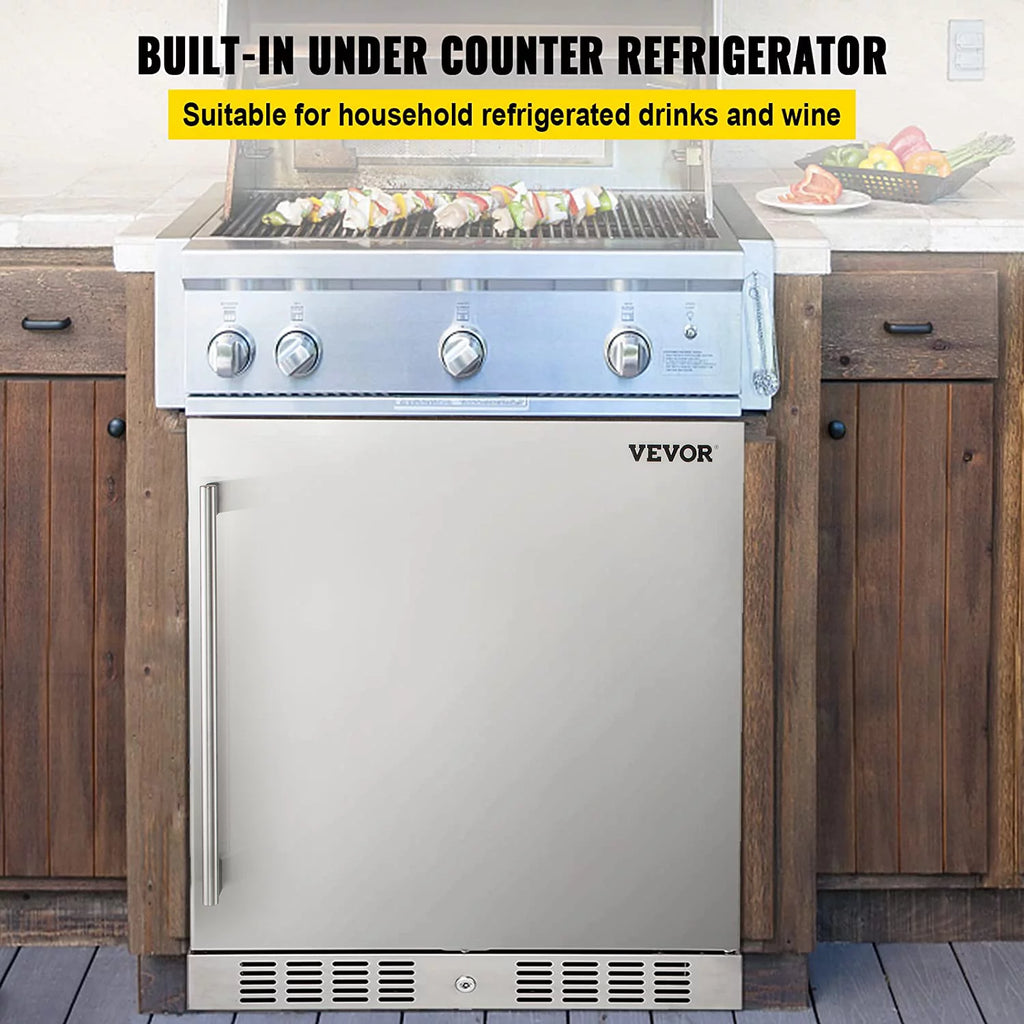 24" Stainless Steel Beverage Cooler 5.5 cu.ft. 142 Can Reversible Door Refrigerator H920888