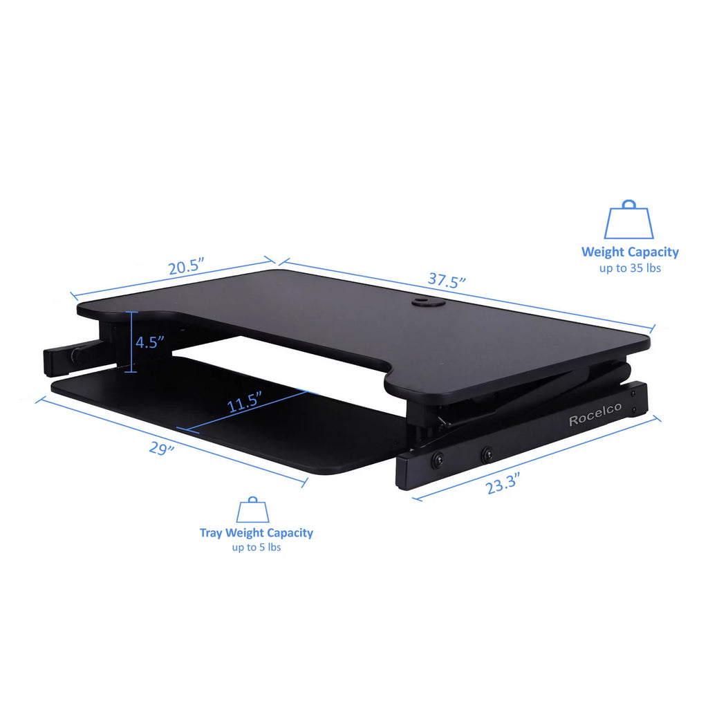 Height Adjustable Standing Desk Converter Black A8254