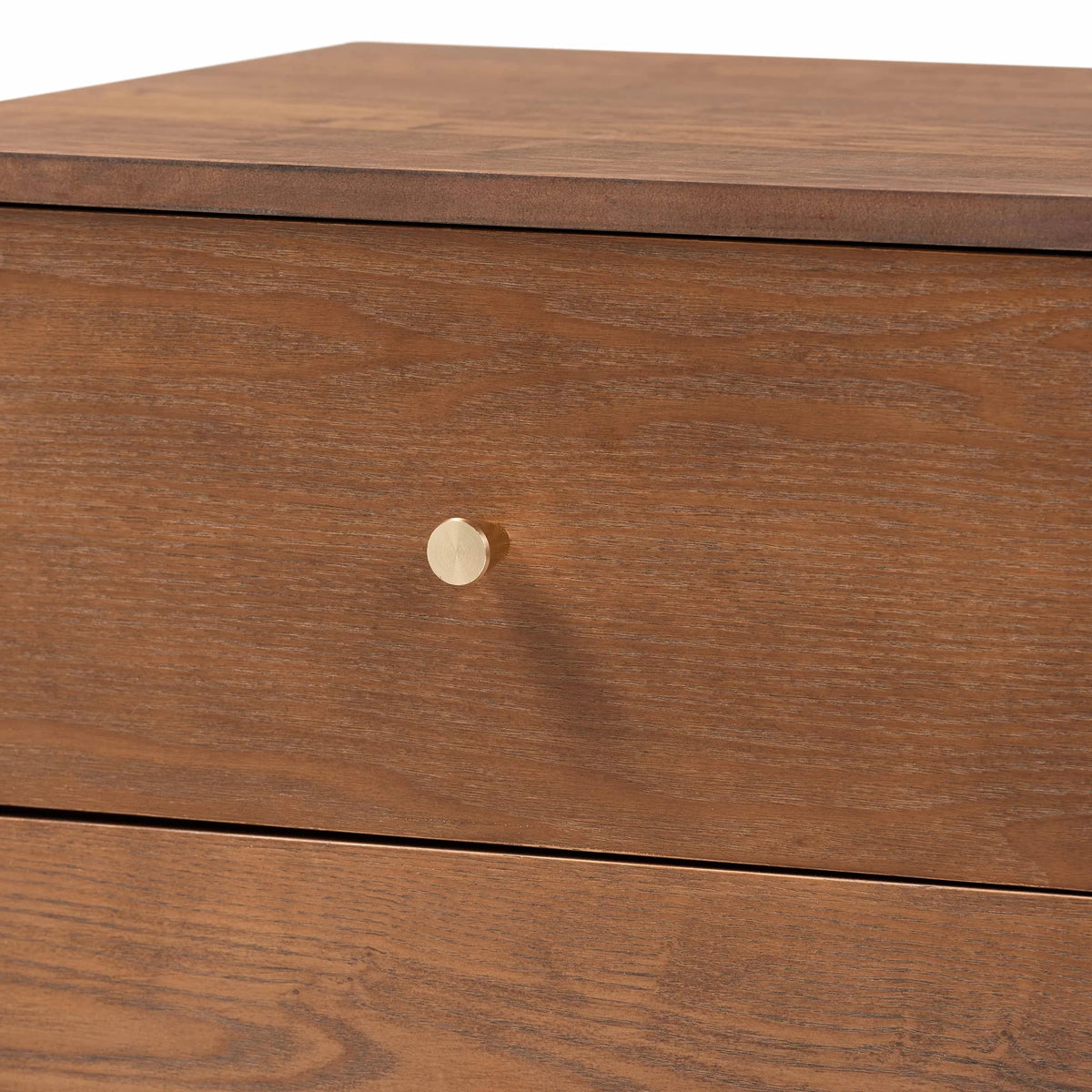 Ash Walnut Finished Wood 2-Drawer Nightstand V6344