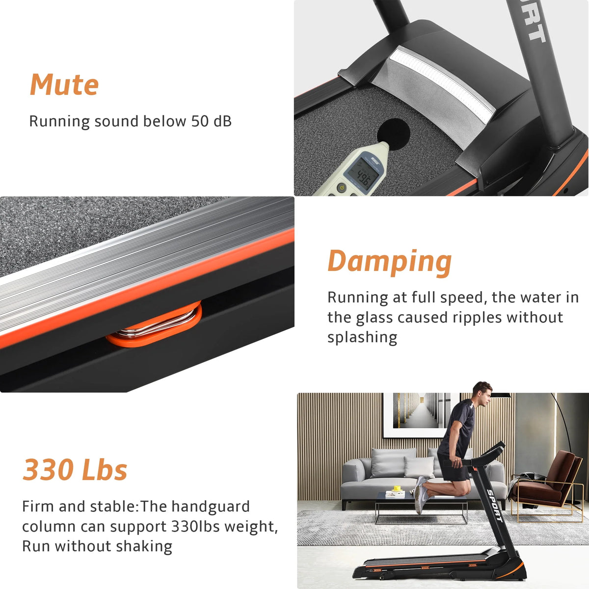 Folding Electric Treadmill with Incline M723