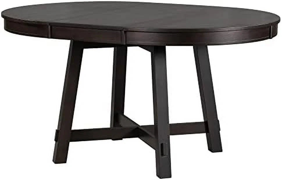Round Extendable Wood Dining Table with 16" Leaf V17588