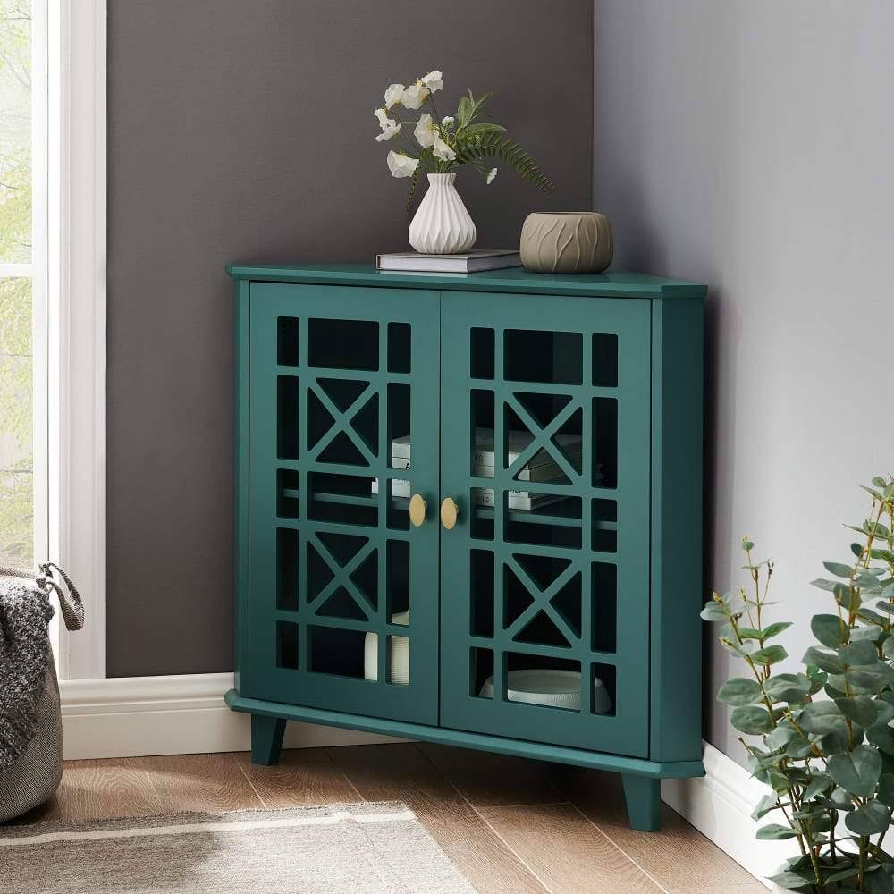Black Corner Accent Cabinet R40017