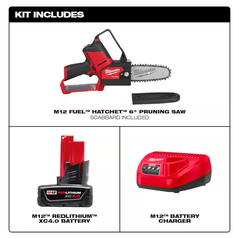 12V Lithium-Ion Brushless Pruning Saw Kit with Battery and Charger C94324