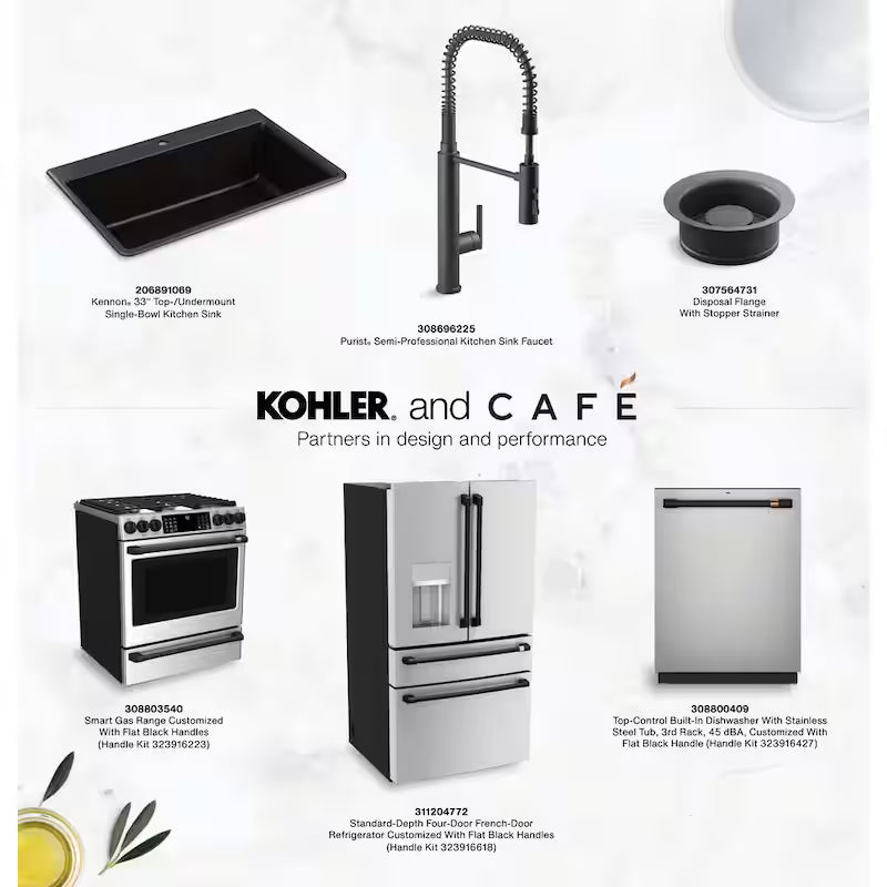 Flat Black Dishwasher Handle Kit K2203