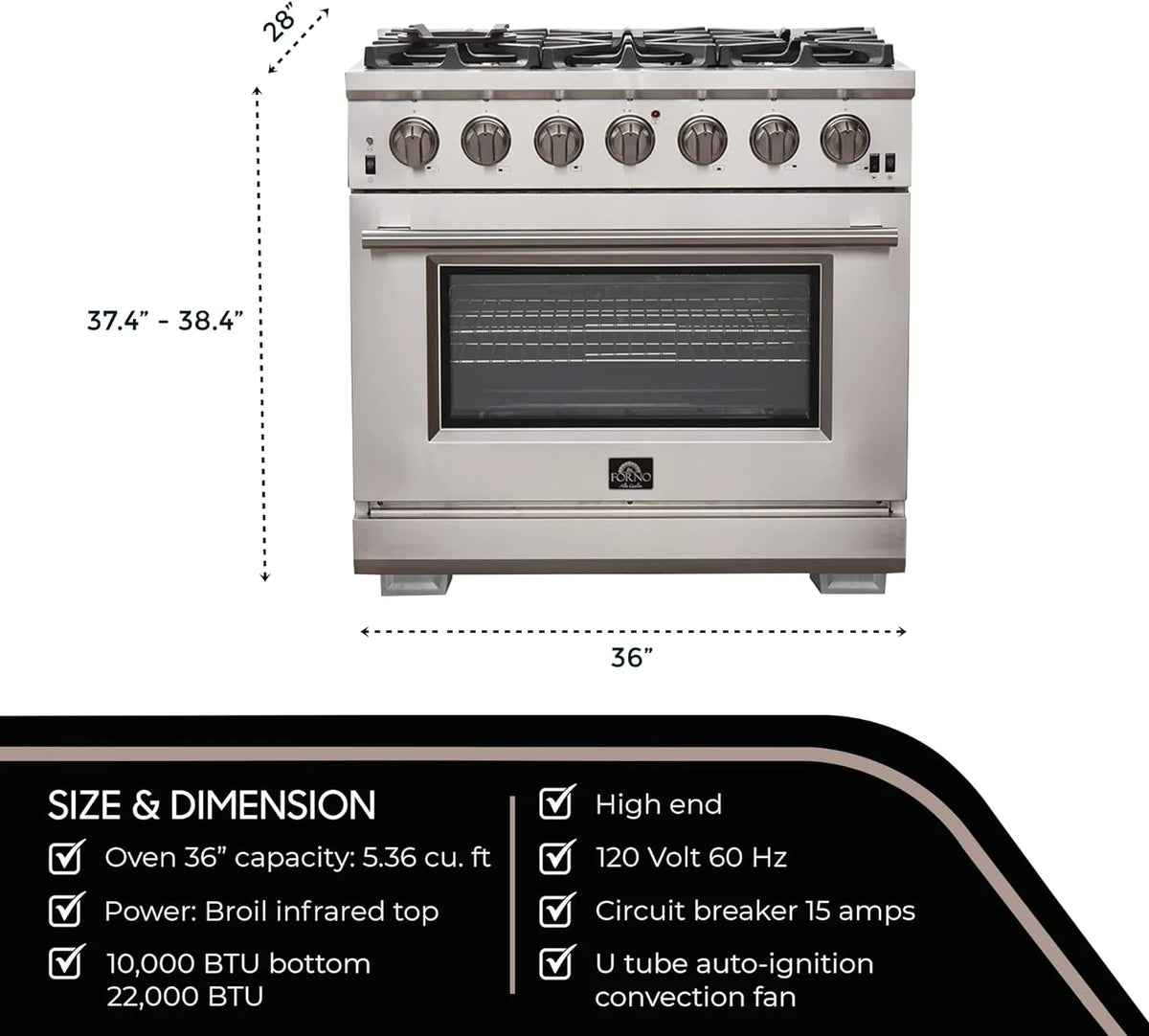 36" Freestanding Gas Range Q476