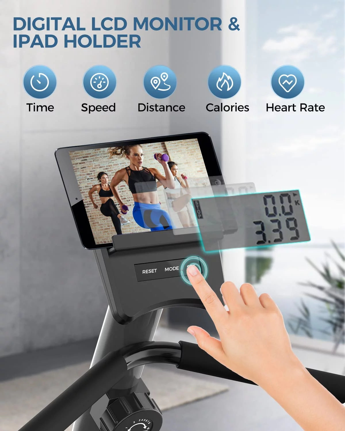 Magnetic Recumbent Exercise Bike 330lbs Blue H5305