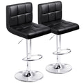 Set of 2 Black Adjustable Swivel Bar Stools Y38123