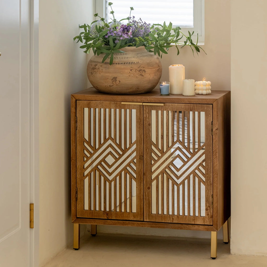 2-Door Accent Cabinet with Mirror Fronts R482