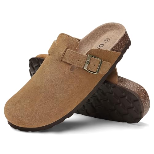 Suede Clogs with Cork Footbed Z96738