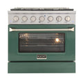 36 Propane Gas Dual Fuel Range with 4 Burners in Green Y1375