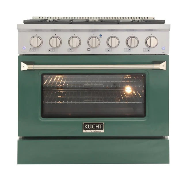 36 Propane Gas Dual Fuel Range with 4 Burners in Green Y1375