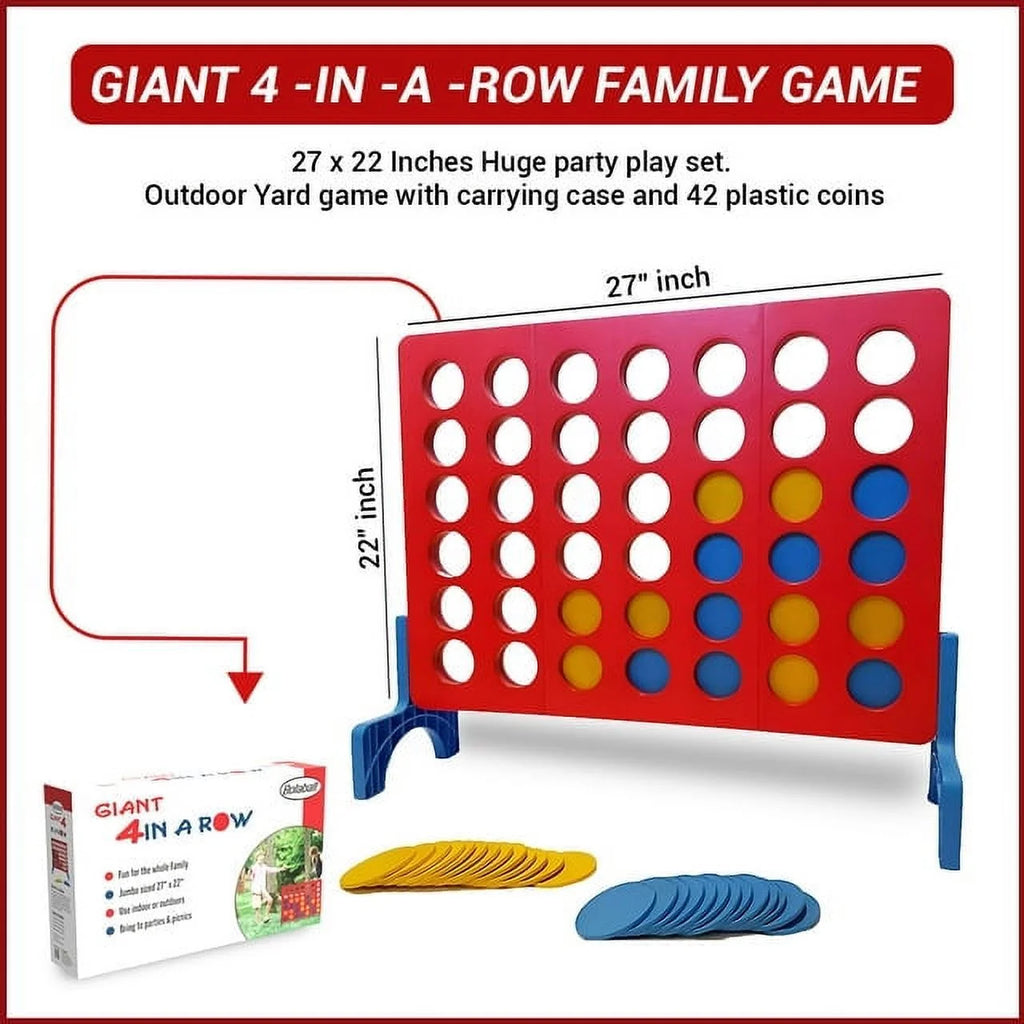 Giant 4 in-A-Row Outdoor Yard Game with Carrying Case O8981