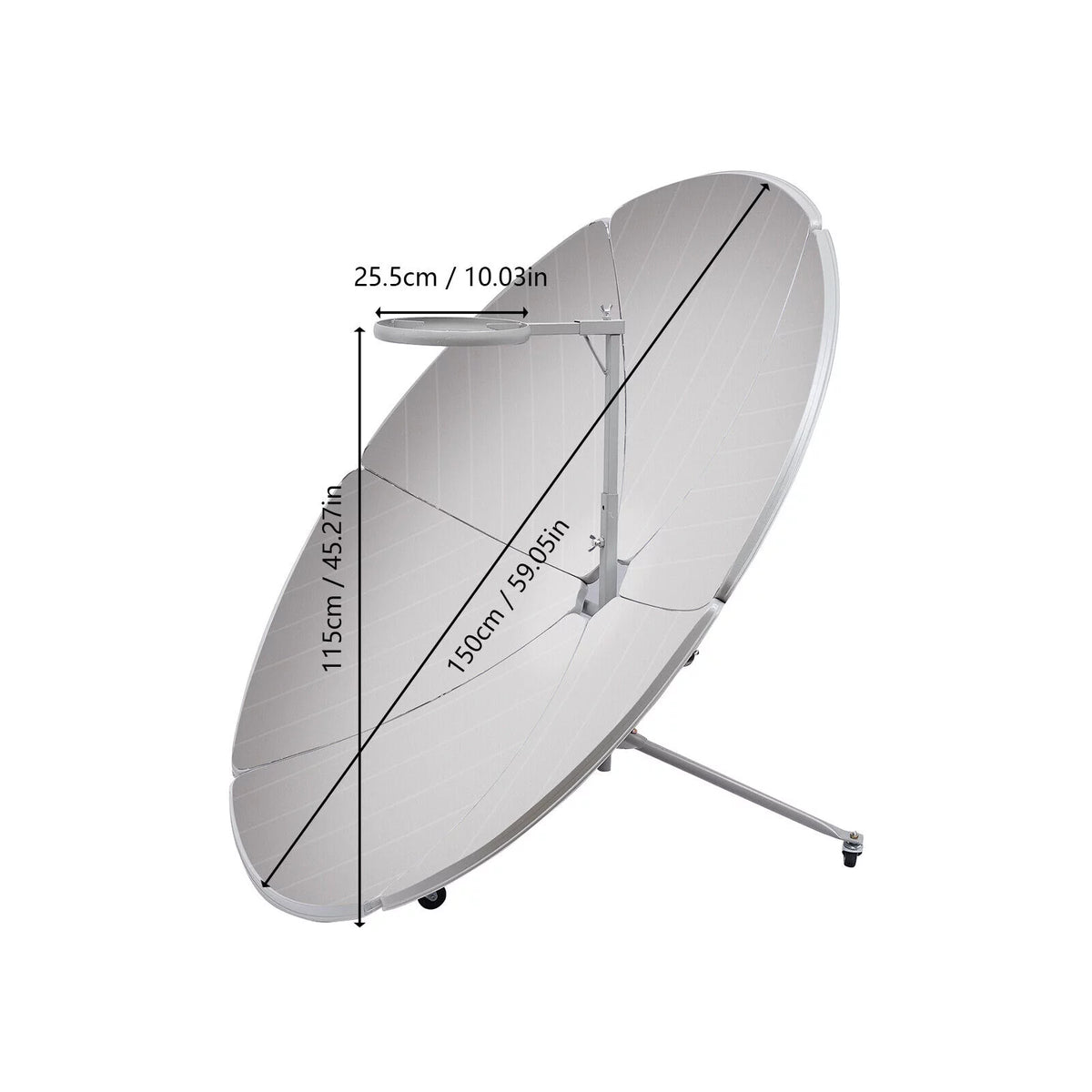 Portable 1800W Solar Cooker Outdoor Oven with Casters R79538