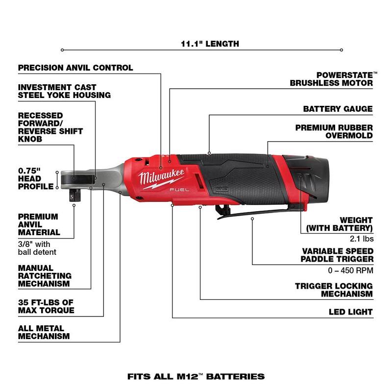 12V Li-Ion Brushless Cordless High Speed 3/8 in. Ratchet and 1/4 in. Ratchet Combo Kit H540030