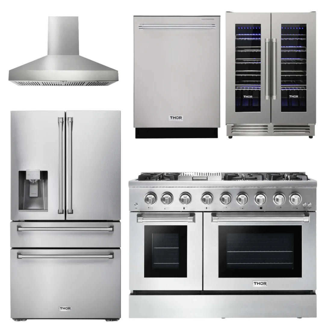 48 Dual Fuel Range, Range Hood, Refrigerator, Dishwasher, Wine Cooler C80330