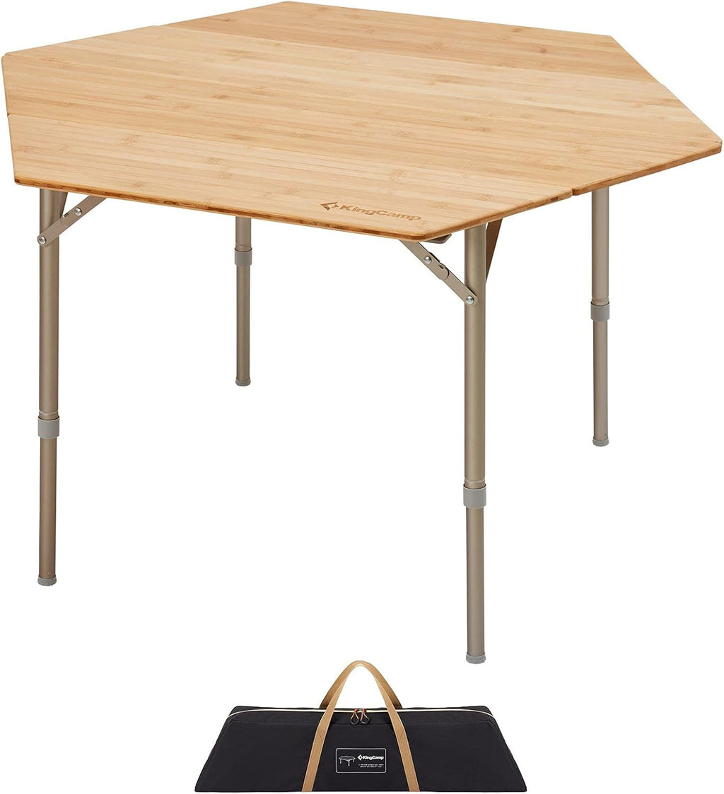Bamboo Folding Camping Table with Carry Bag A50327