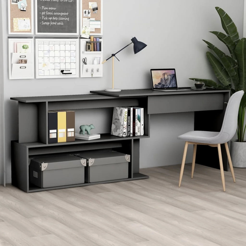 Gray Engineered Wood Corner Desk G891