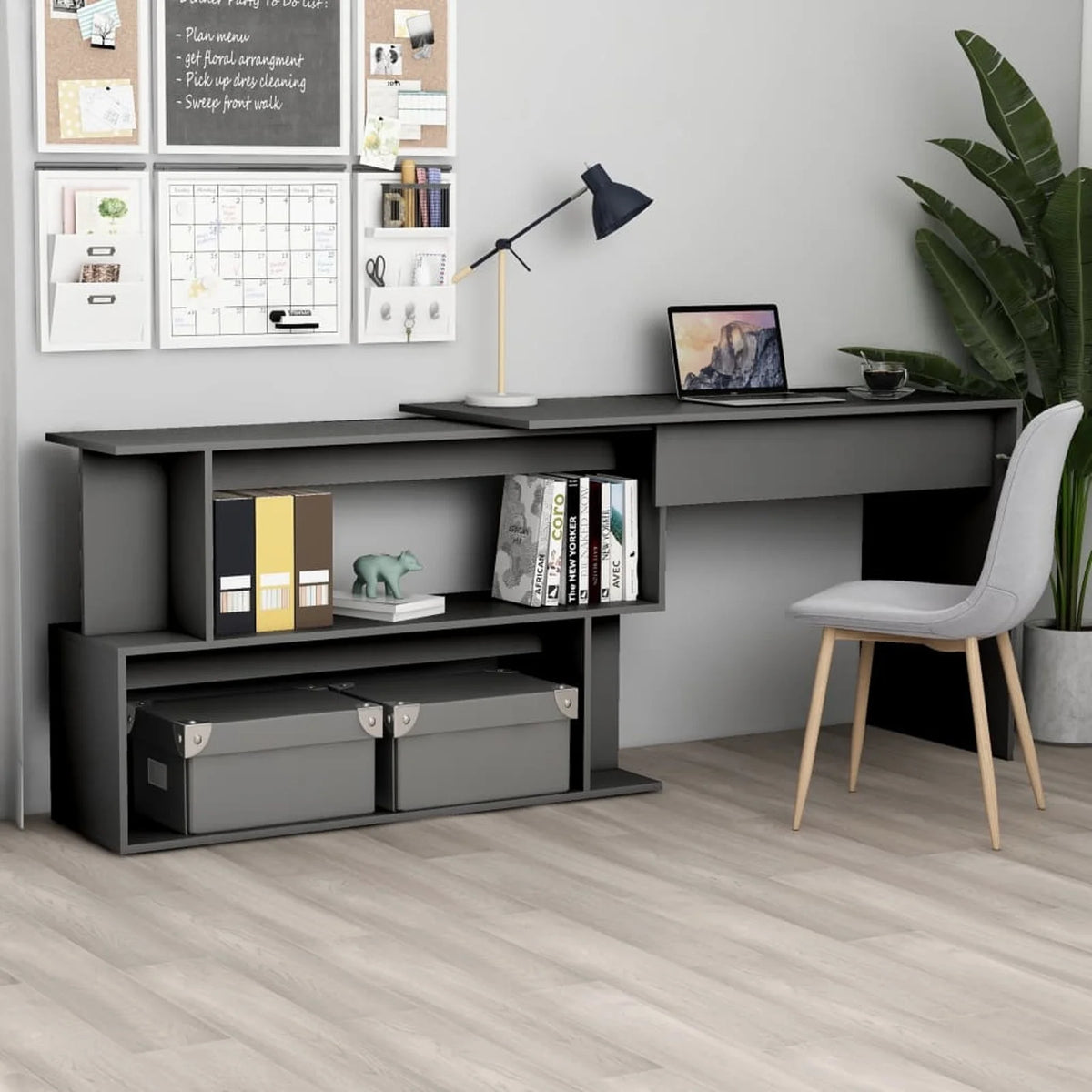 Gray Engineered Wood Corner Desk G891