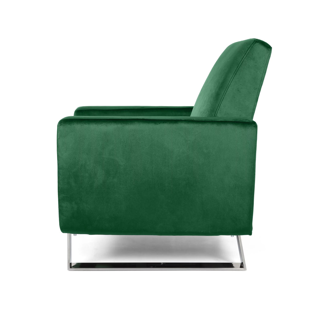 Green Velvet Push Back Recliner K17522