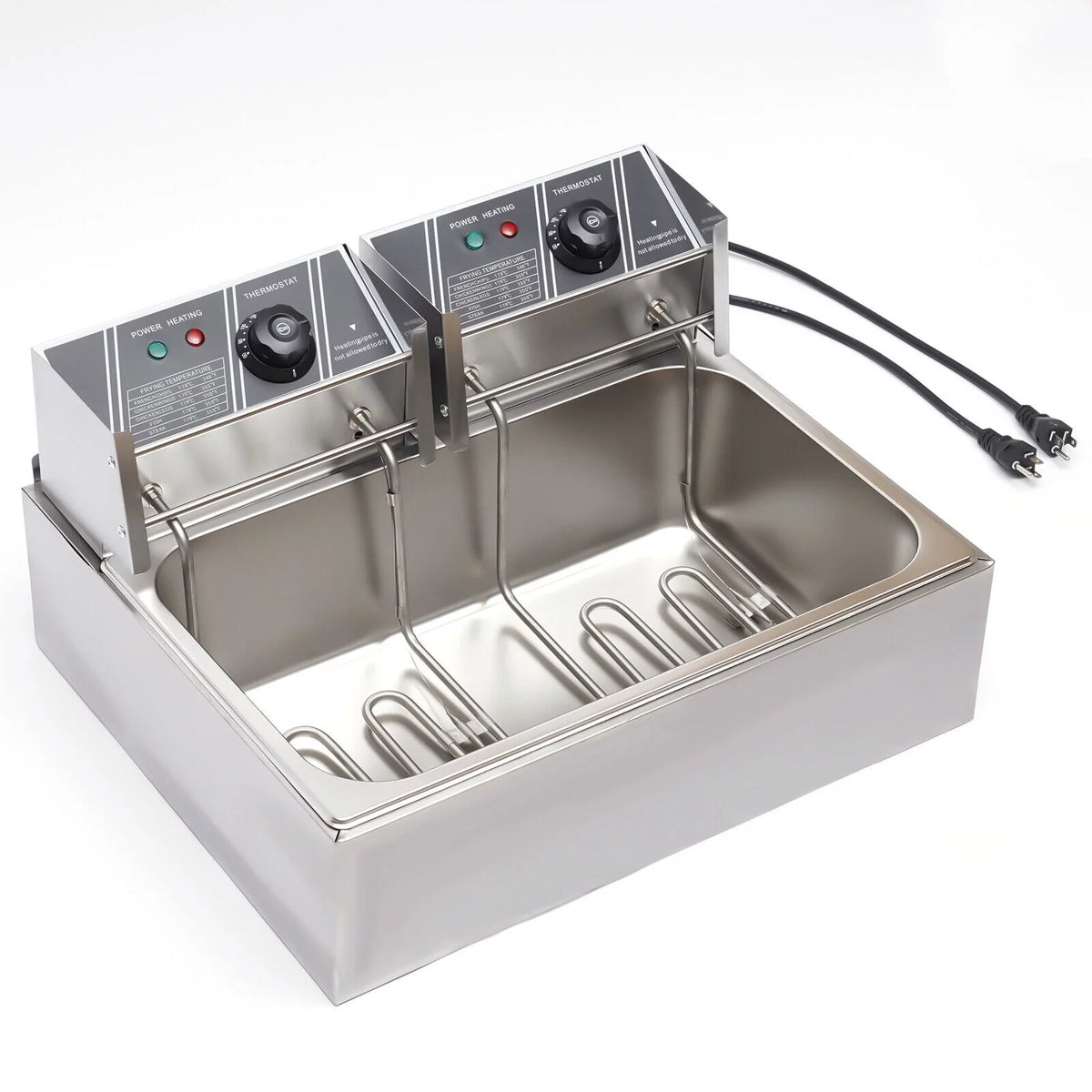 12.9QT 5000W Stainless Steel Dual Tank Deep Fryer C395477
