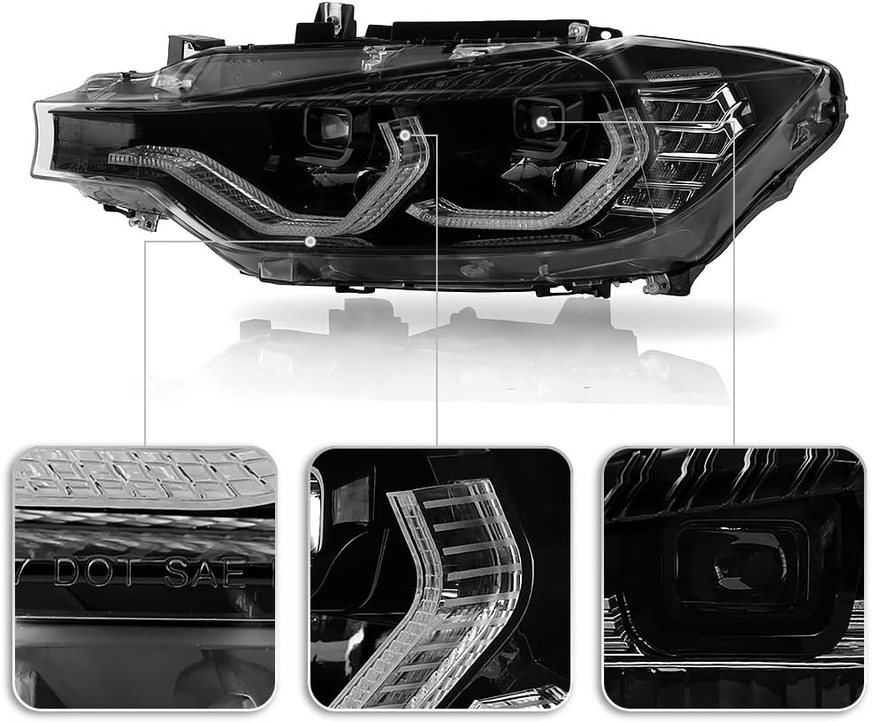 2012-2015 BMW F30 320i 328i 335i Sedan Full LED Projector Headlights Pair K90662