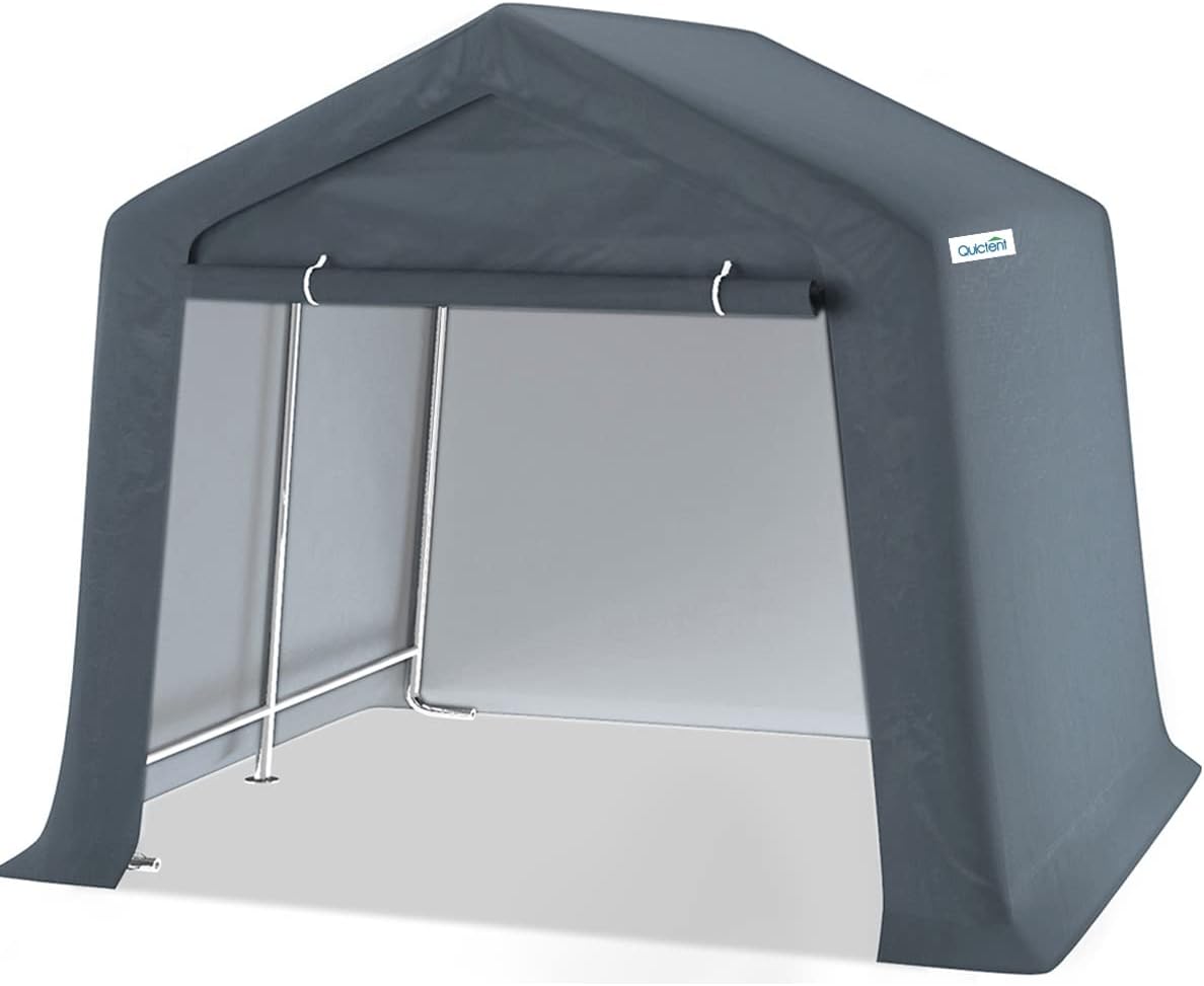 8x8 ft Portable Garage Shelter Outdoor Storage Shed Car Canopy Carport D957