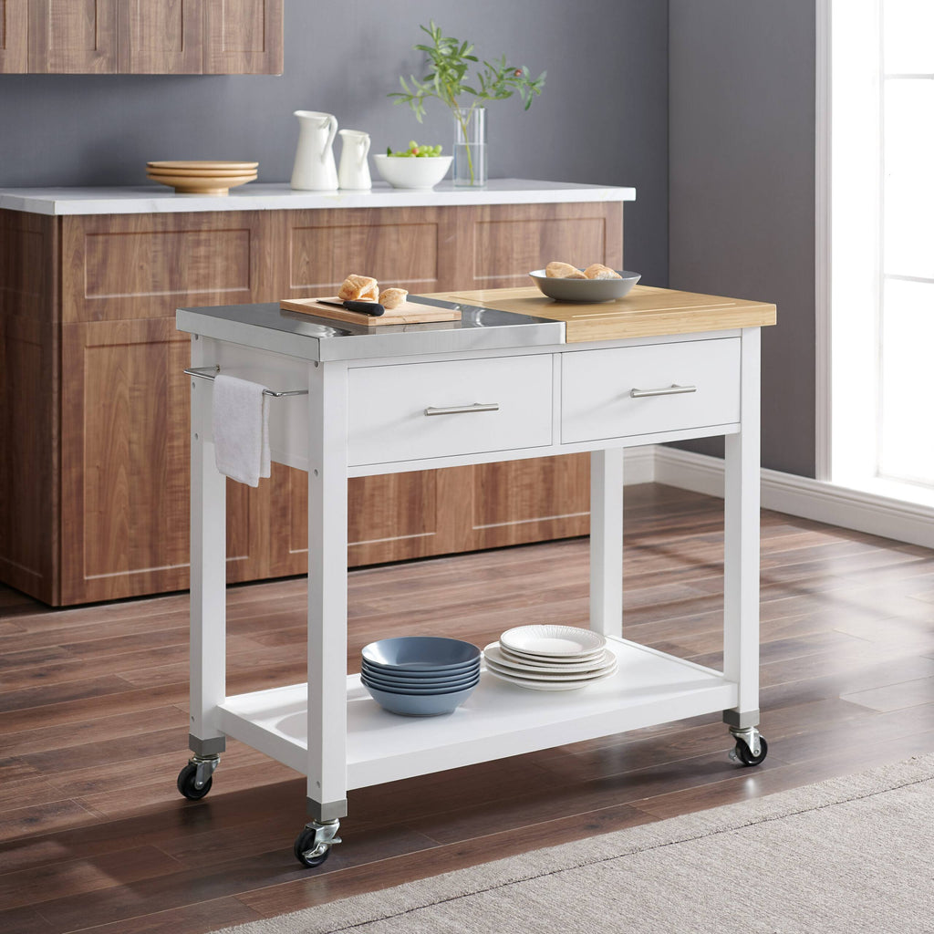 White Kitchen Cart J559