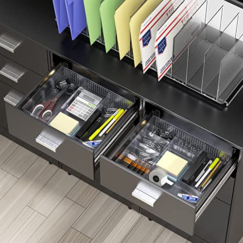 Black 2 Pack Drawer Organizer with 9 Adjustable Compartments L37868