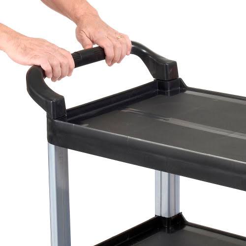 Black 3-Shelf Plastic Utility Cart W504