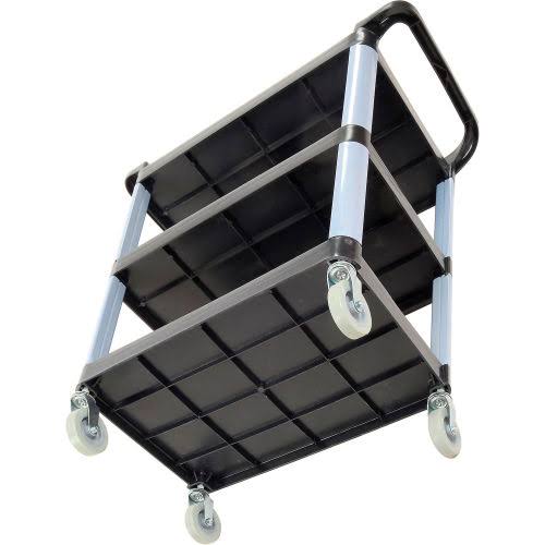 Black 3-Shelf Plastic Utility Cart W504
