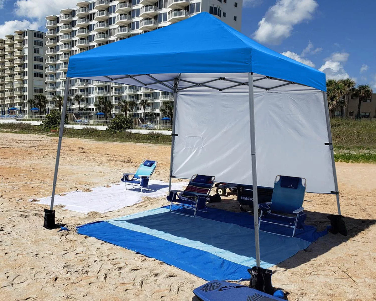 10ft x 10ft Pop Up Canopy Tent with Sidewall, Blue Q73014