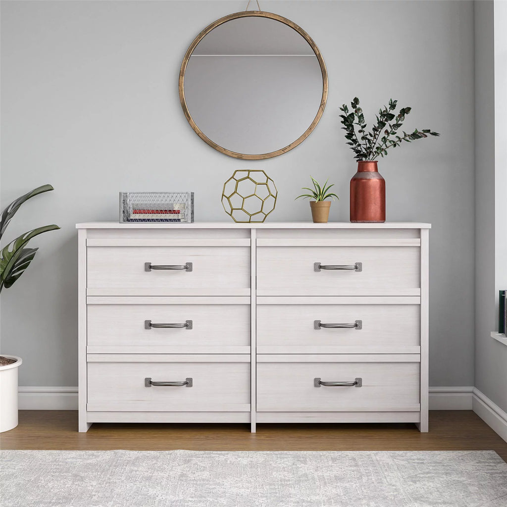 6 Drawer Ivory Oak Dresser B946
