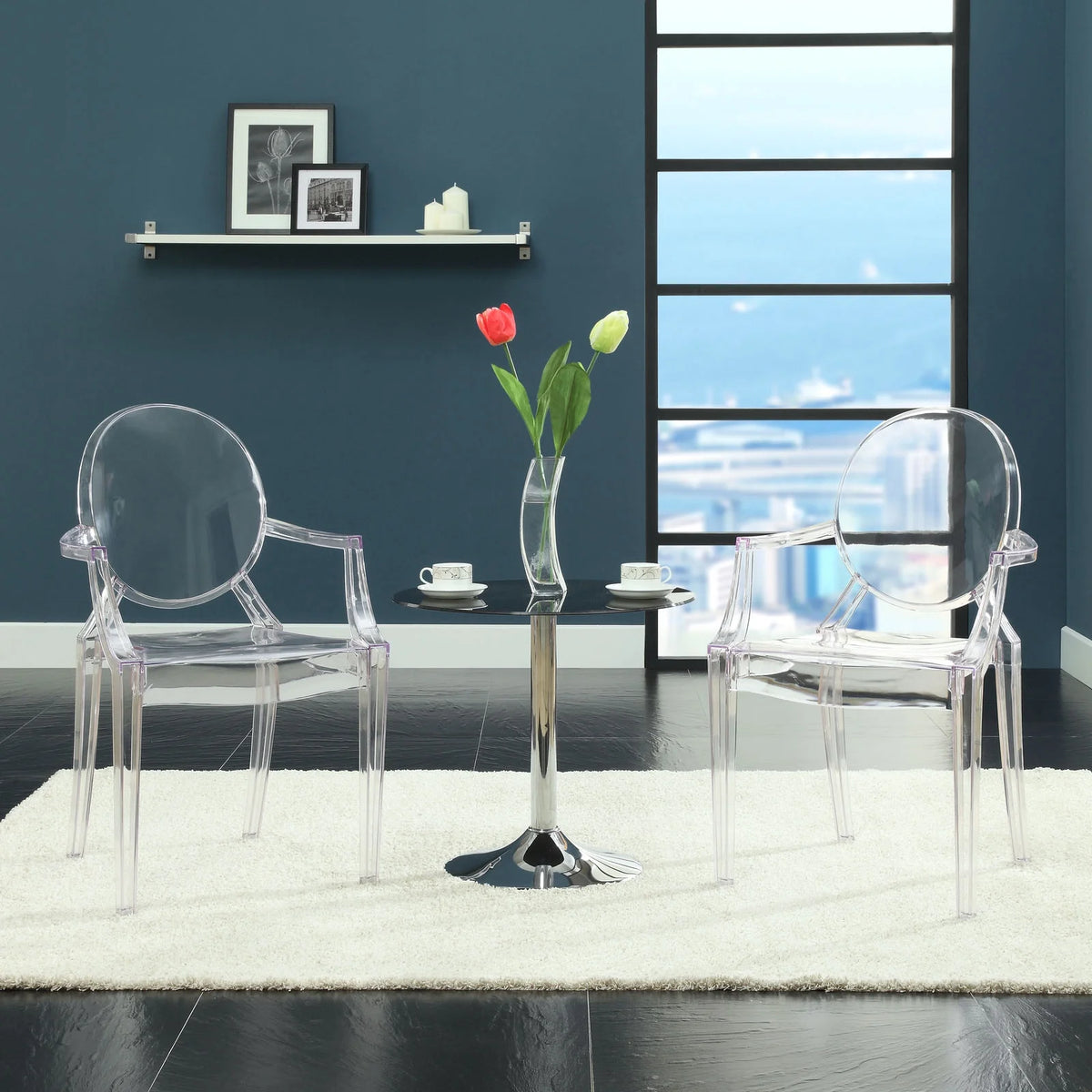 Clear Dining Armchairs Set of 2 E41475