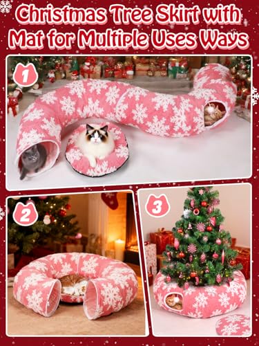 Christmas Tree Skirt with Cat Tunnel V670